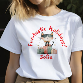 Cat Lovers jul Joy namn T-Shirt