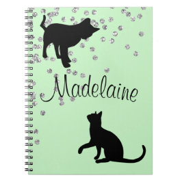 Cat Lovers Modern Mint Grönt Spots Personal Anteckningsbok