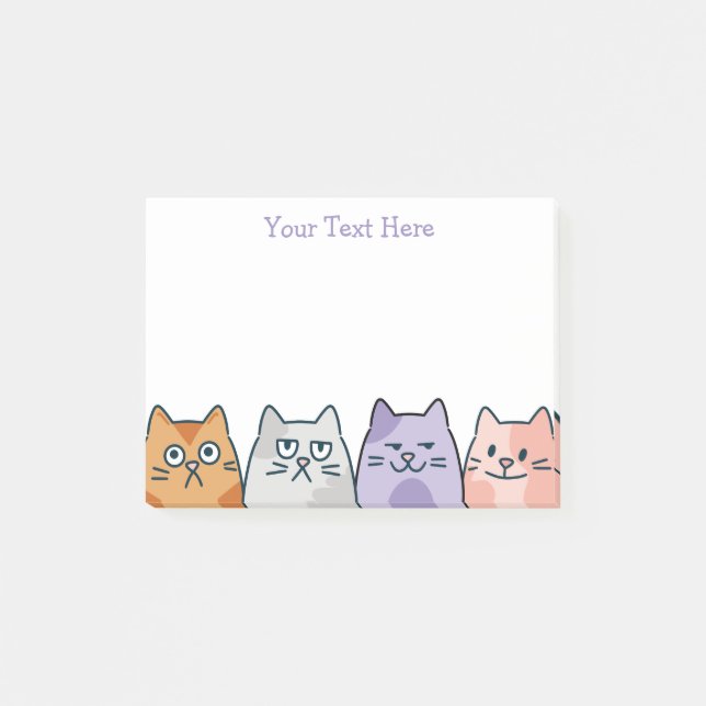 Cat Lovers Personalized Post-it Block (Framsida)
