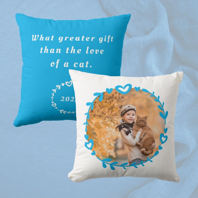 Cat Lover's Photo & Quote Pillow Kudde (Skapare uppladdad)