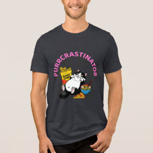 Cat Lovers "Purrcrastinator" Cute Graphic T Shirt