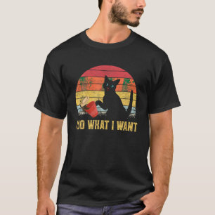 Cat Lovers Retro Vintage Jag gör vad jag vill ha S T Shirt