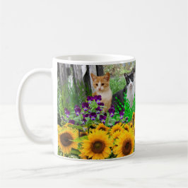 Cat Lovers/Solblommor och Kattdjur Kaffemugg