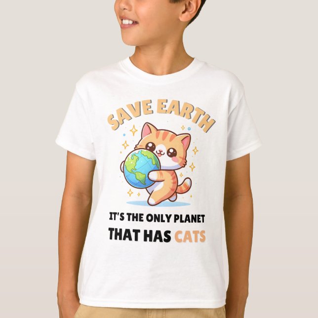 Cat Lovers Spara Earth T Shirt (Framsida)