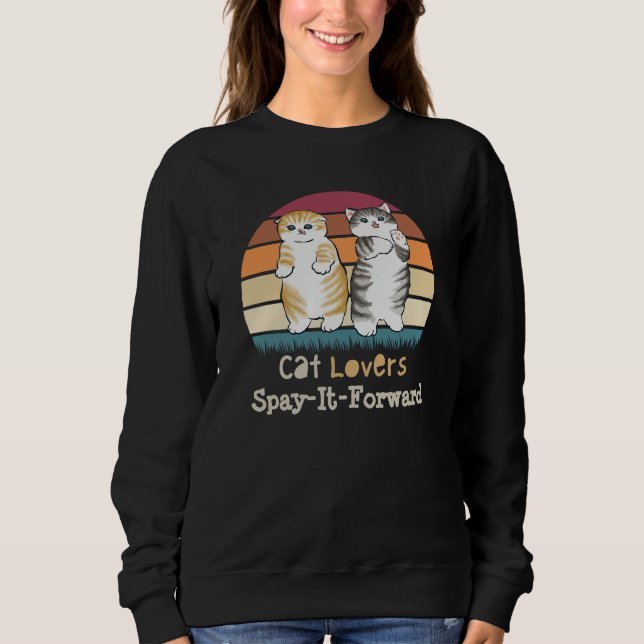 Cat Lovers Spay it Forward Kattunge Sunset Design T Shirt (Framsida)