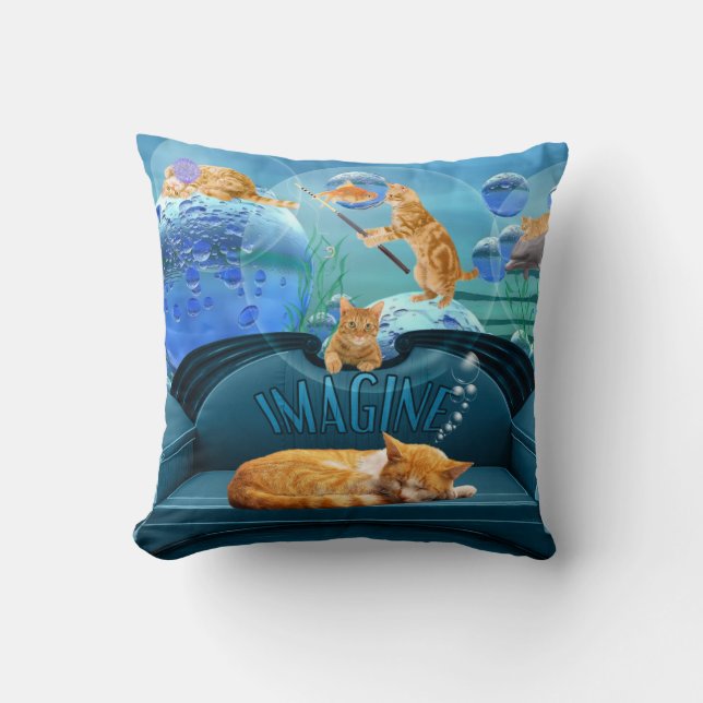 Cat Lovers Tabby Dreams Fantasy Kudde (Framsida)
