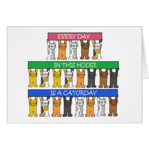 Cat Lovers Tecknad Humor Hälsningskort