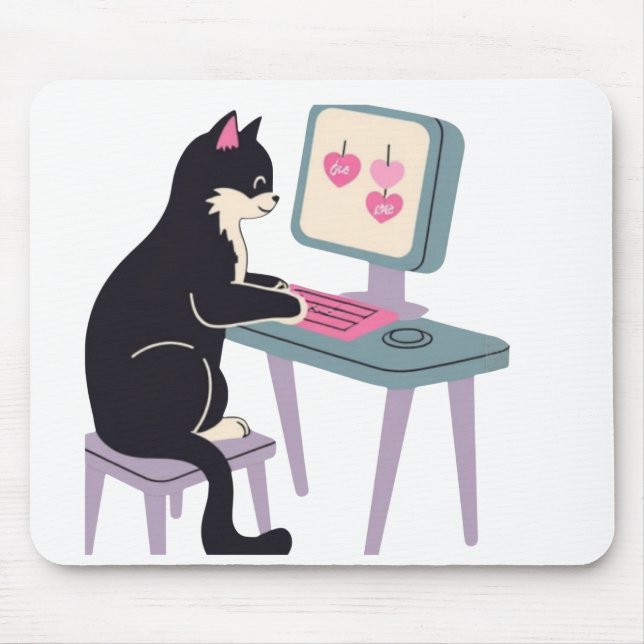 Cat lovers Tuxedo cat Mouse pad  Musmatta (Framsidan)