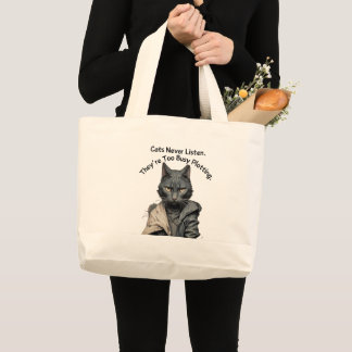 Cat Lover's Writer Tote Jumbo Tygkasse