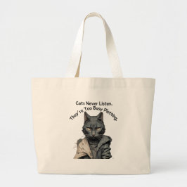 Cat Lover's Writer Tote Jumbo Tygkasse