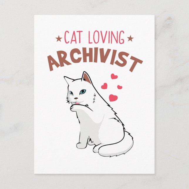 Cat Loving Archivist Vykort (Framsida)