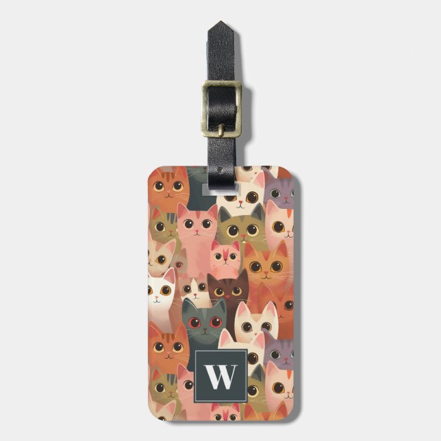 Cat Luggage Tag Bagagebricka (Vertikal Framsida)