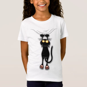 Cat-lustiga tecken Scratching Fabric T Shirt