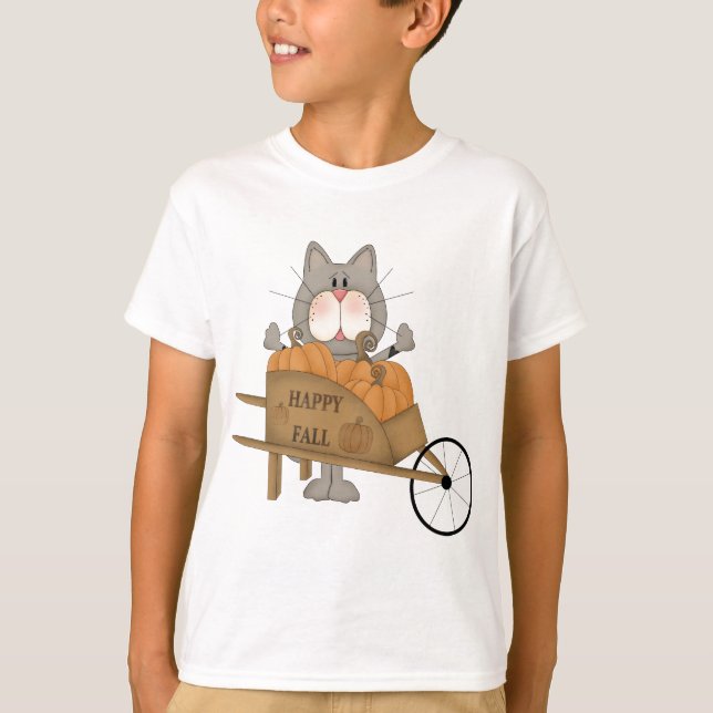 Cat lycklig fall tee shirt (Framsida)