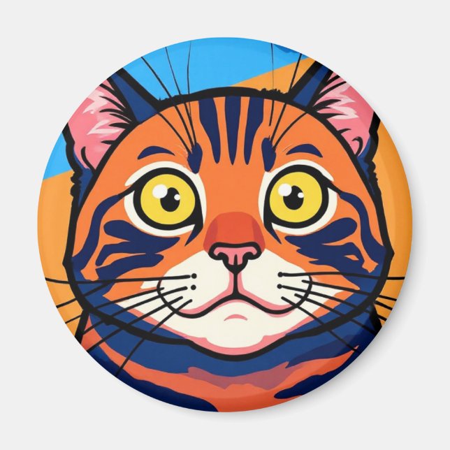 Cat, Mackerel, Domestic cat Magnet (Framsidan)