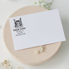 Cat Maine Coon Returadress Stämpel