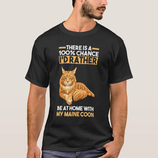 Cat Maine Coon T Shirt (Framsida)