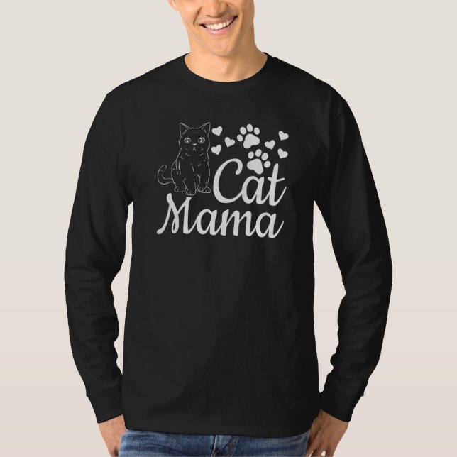 Cat Mama Cute Cat Mom Cat I Cat Mama T Shirt (Framsida)