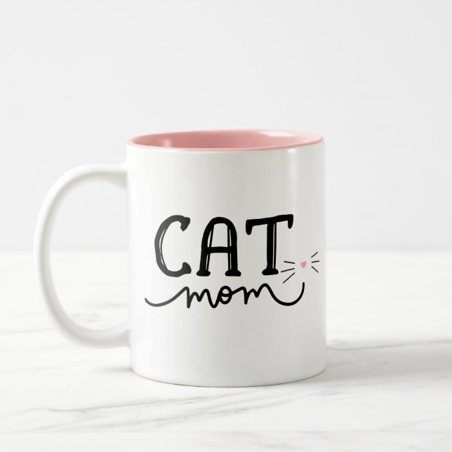 Cat Mamma 2-tonkaffe Mugg (Vänster)