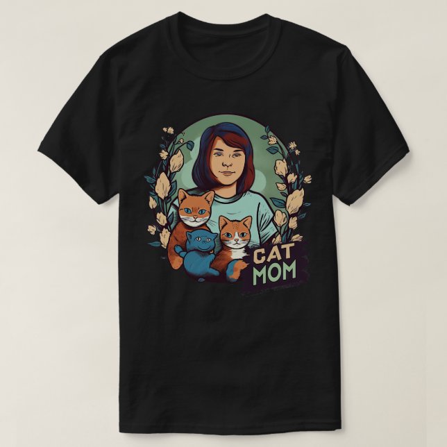 Cat Mamma 5 T Shirt (Design framsida)