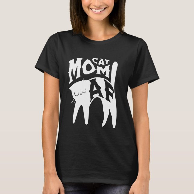 Cat Mamma AF Funny Kattdjur Päls Mamma Animal Love T Shirt (Framsida)