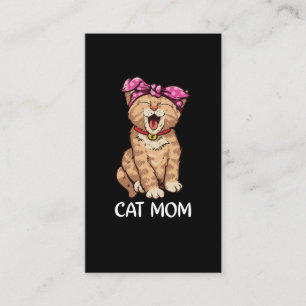 Cat Mamma Bandana Cute Kitten Älskare Visitkort