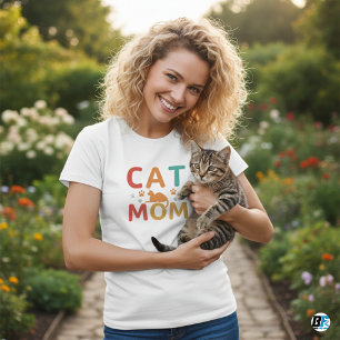 Cat Mamma: Bästa minimalistiska Elegant Kvinnor T Shirt