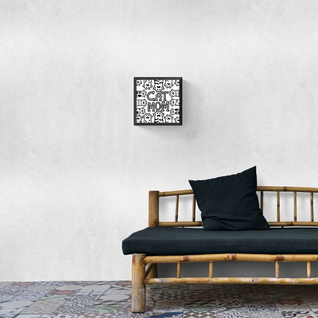 Cat Mamma Black and White Minimalist Wall Art Poster (Skapare uppladdad)