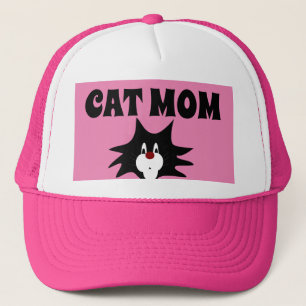 CAT MAMMA BOLL CAPS TUXEDO CAT ROSA HATS KEPS