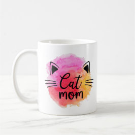Cat mamma cat ansikte, färglös, modern kaffemugg