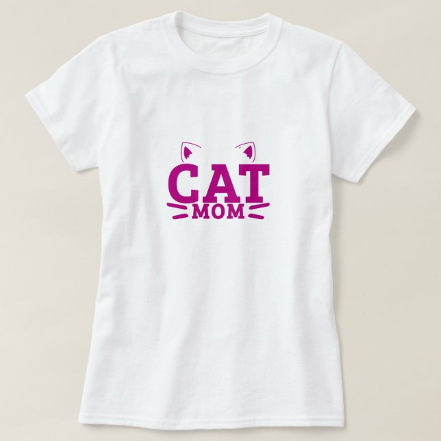 Cat Mamma- Cat-klöver T Shirt (Design framsida)