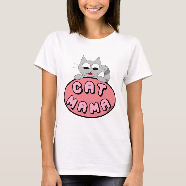 CAT MAMMA Cat Lover Cute T Shirt (Framsida)