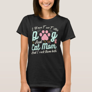 Cat Mamma-citatet Blommigt Lycklig Mors dag Coola T Shirt