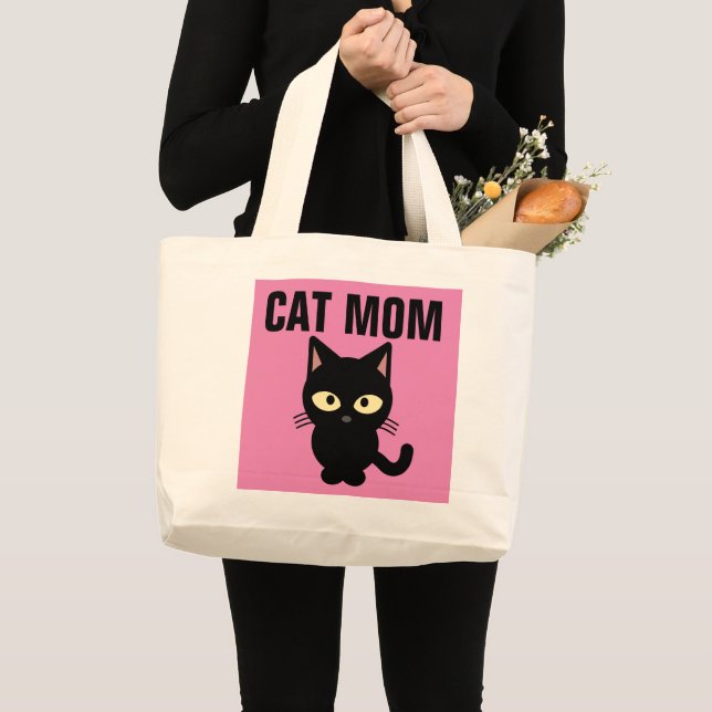 CAT MAMMA CUTE BLACK CAT TOTES JUMBO TYGKASSE (Framsida (produkt))