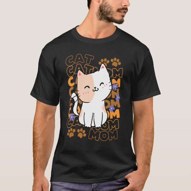 Cat Mamma Cute Cat Tass Kitten är direkt adopterad T Shirt (Framsida)
