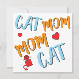 Cat Mamma Cute Kattdjur med tillval för anpassning