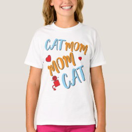 Cat Mamma Cute Kattdjur med tillval för anpassning T Shirt