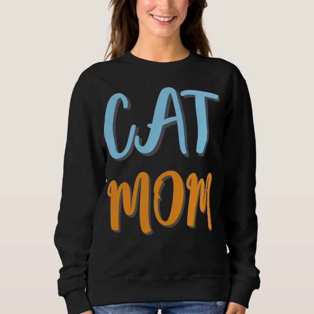 Cat Mamma-Cute-Kattdjur med tillval för anpassning T Shirt (Framsida)