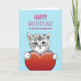 Cat Mamma Cute Kitten Kärlek Lycklig Mors dag Kort