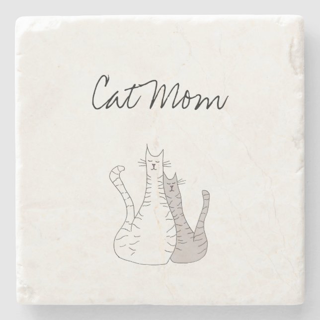 Cat Mamma Cute Mors dag Stenunderlägg (Framsidan)