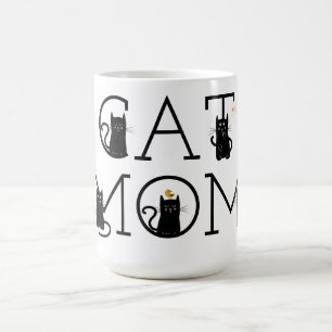 Cat Mamma Cute Svarta katter Coffee Mugg