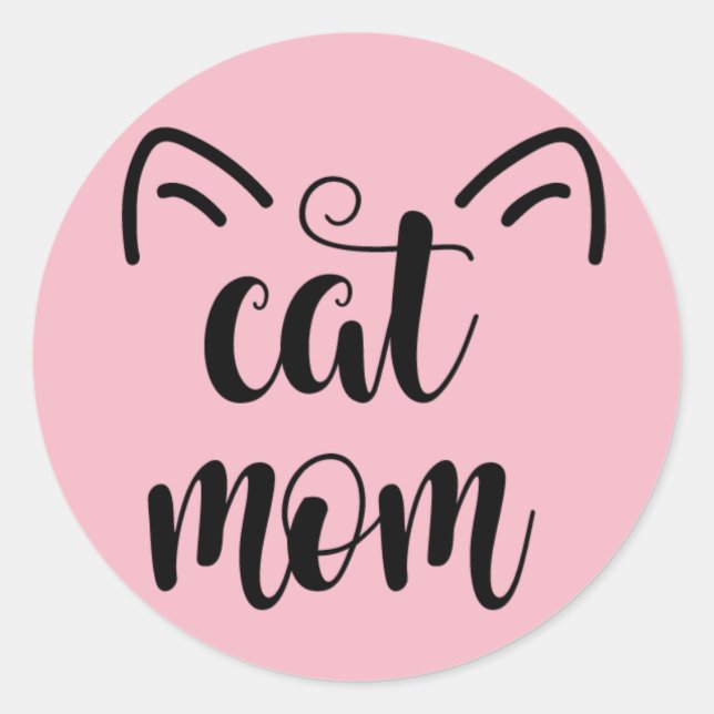 Cat mamma-dekal runt klistermärke (Framsida)