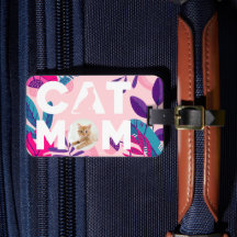 CAT MAMMA, ditt foto, Rosa Flowers & Löv Luggage
