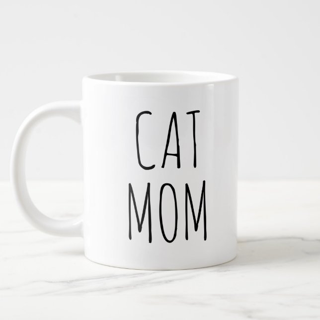 "Cat Mamma" Enkel modern jordbruksenhet Jumbo Mugg (Vänster)