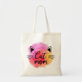 Cat mamma färglös söt katt ansikte  tygkasse