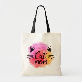 Cat mamma färglös söt katt ansikte tygkasse