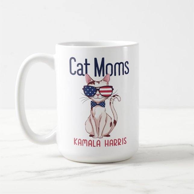 Cat Mamma för Kamala Harris | 2024 Kaffemugg (Vänster)