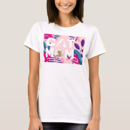 CAT MAMMA, foto, Rosa Flowers & Löv T Shirt