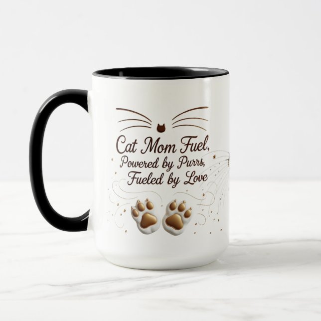 Cat Mamma Fuel 15 oz Mugg - Tassar och Kärlek-driv (Vänster)