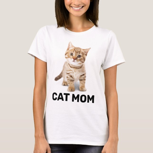 CAT MAMMA GINGER KITTEN DAM T-SHIRTS (Framsida)